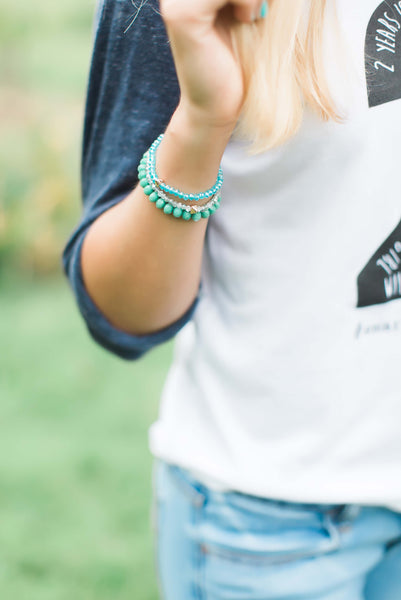 Crystal Seas Stacked Bracelet