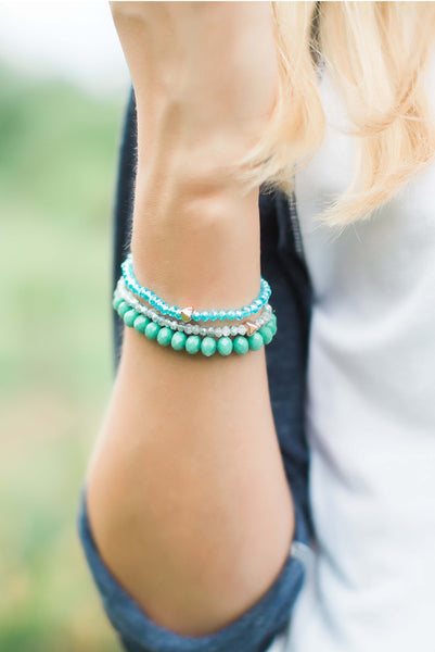 Crystal Seas Stacked Bracelet