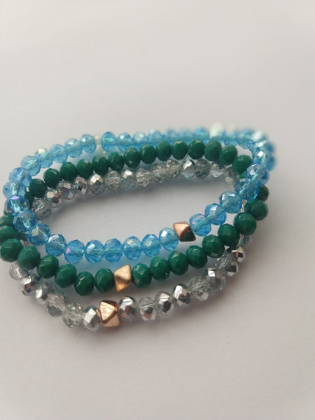 Crystal Seas Stacked Bracelet